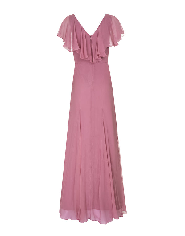 VESTIDO DE SEDA UVA