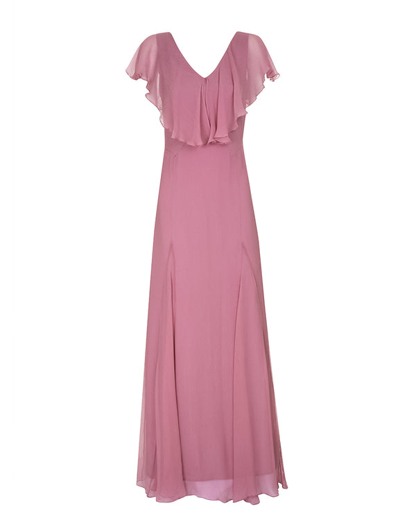 VESTIDO DE SEDA UVA