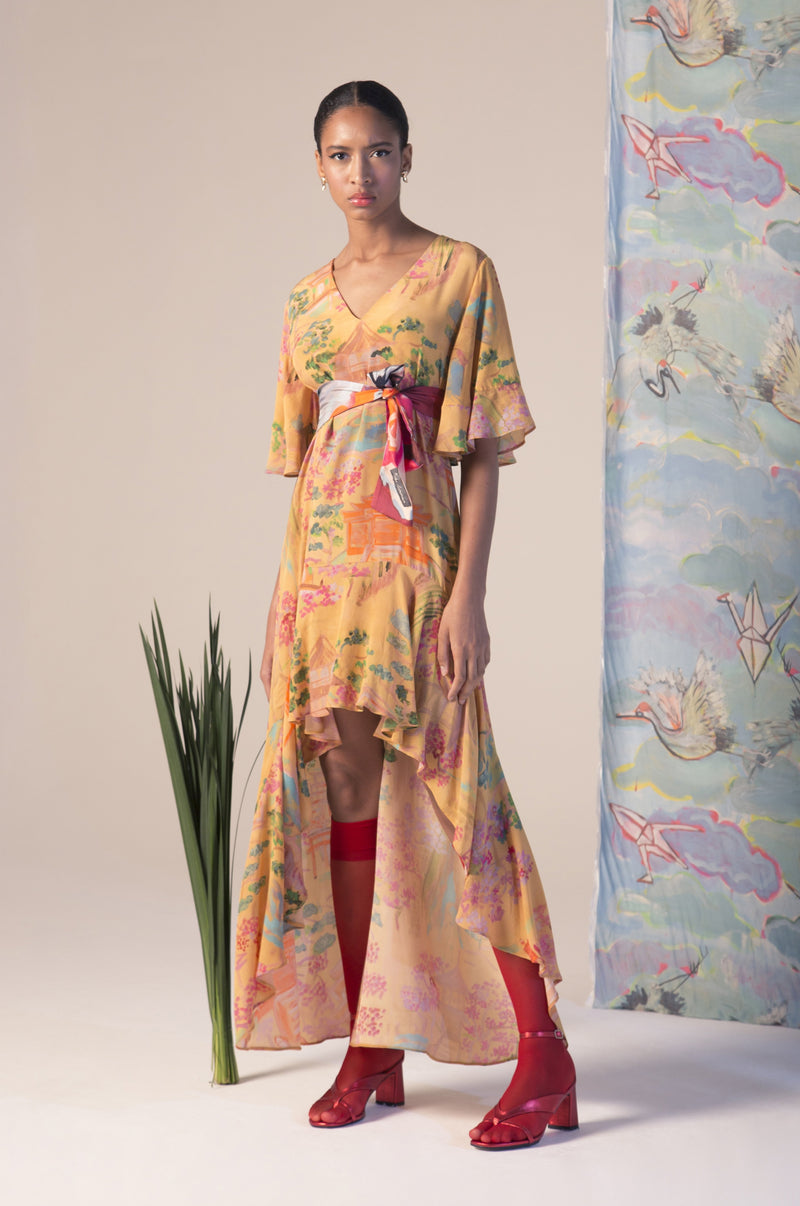 VESTIDO DE SEDA YUZU