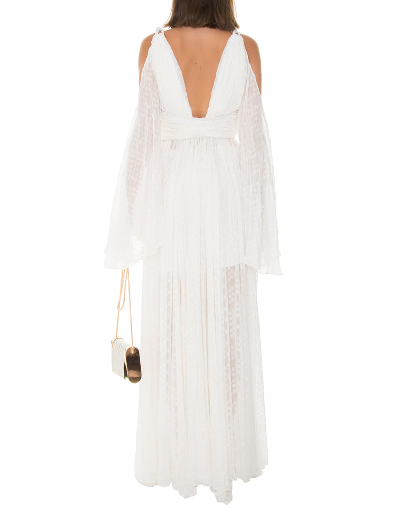 VESTIDO LONGO DE SEDA BRANCO