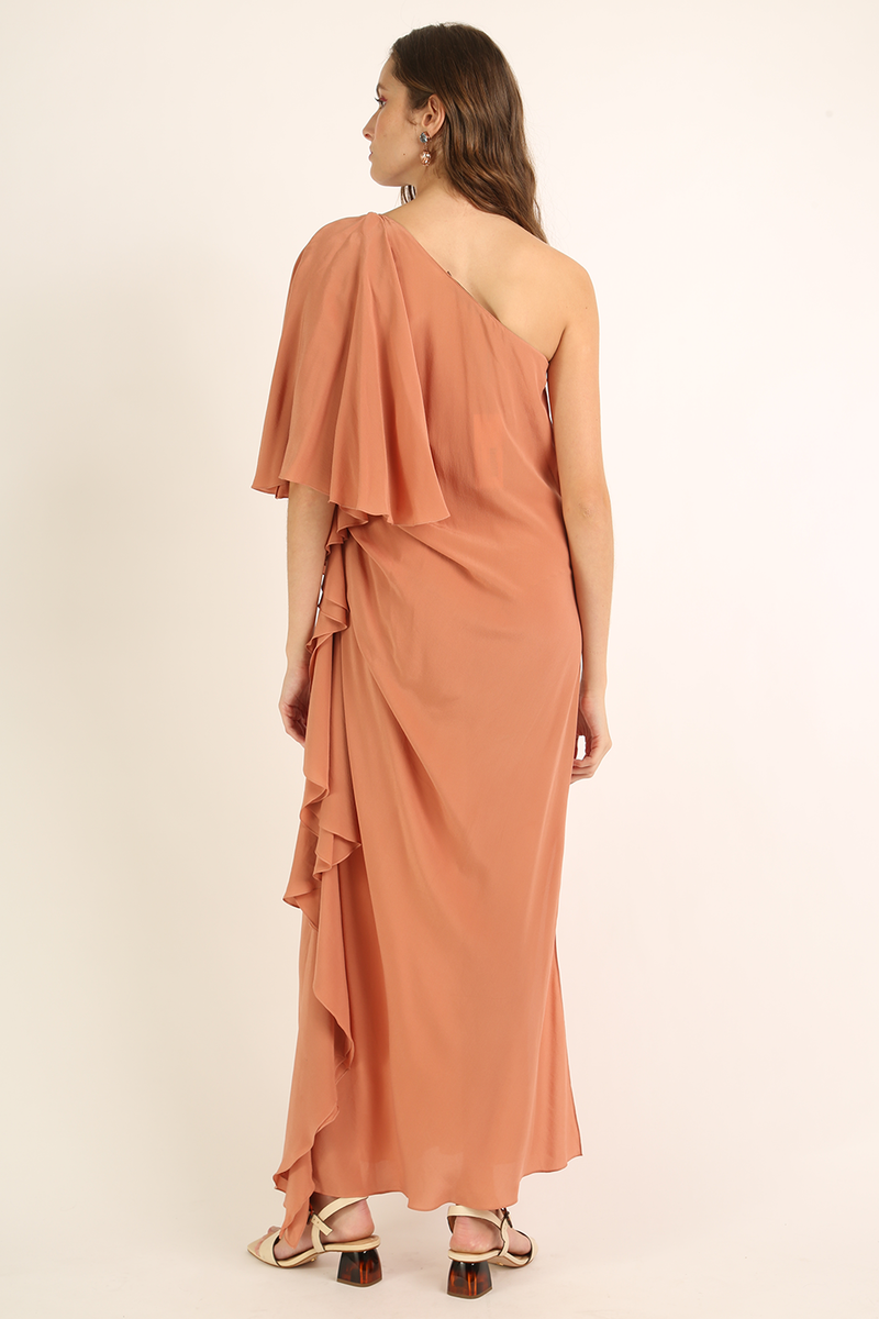 VESTIDO LONGO OMBRO DE SEDA IARA