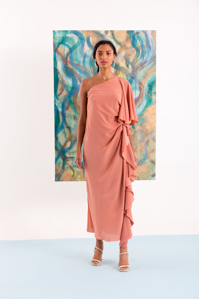 VESTIDO LONGO OMBRO DE SEDA IARA