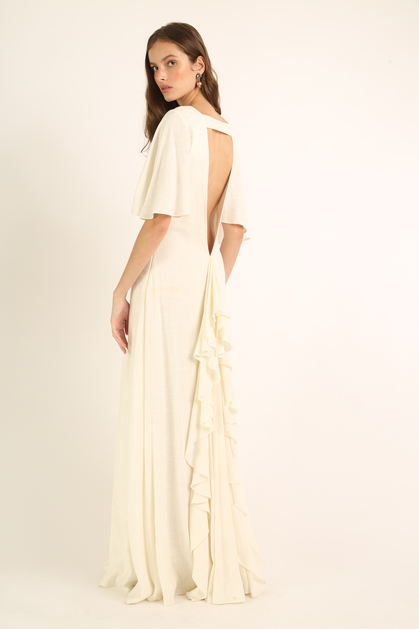 VESTIDO LONGO BABADOS MARI-MARI