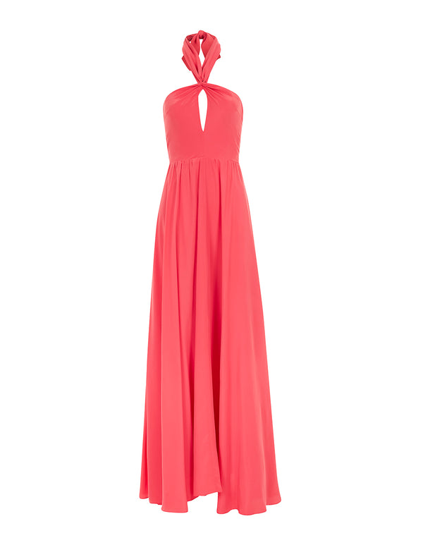 VESTIDO LONGO FRENTE ÚNICA CORAL
