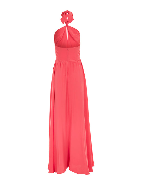 VESTIDO LONGO FRENTE ÚNICA CORAL