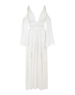VESTIDO LONGO DE SEDA BRANCO