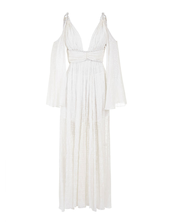 VESTIDO LONGO DE SEDA BRANCO