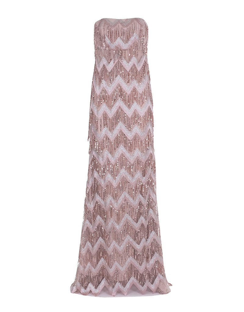 VESTIDO AURORA DE PAETÊ ROSA