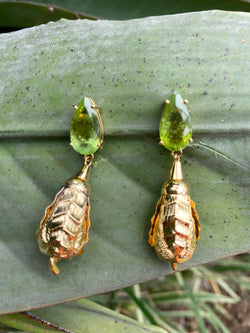 Brinco Turmalina Verde Caju