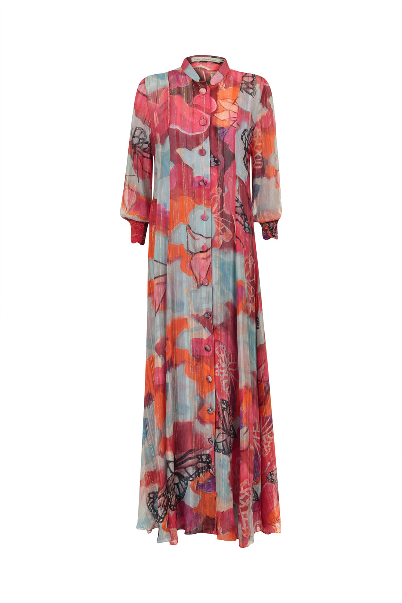 VESTIDO SEDA BOTÕES UKIYO