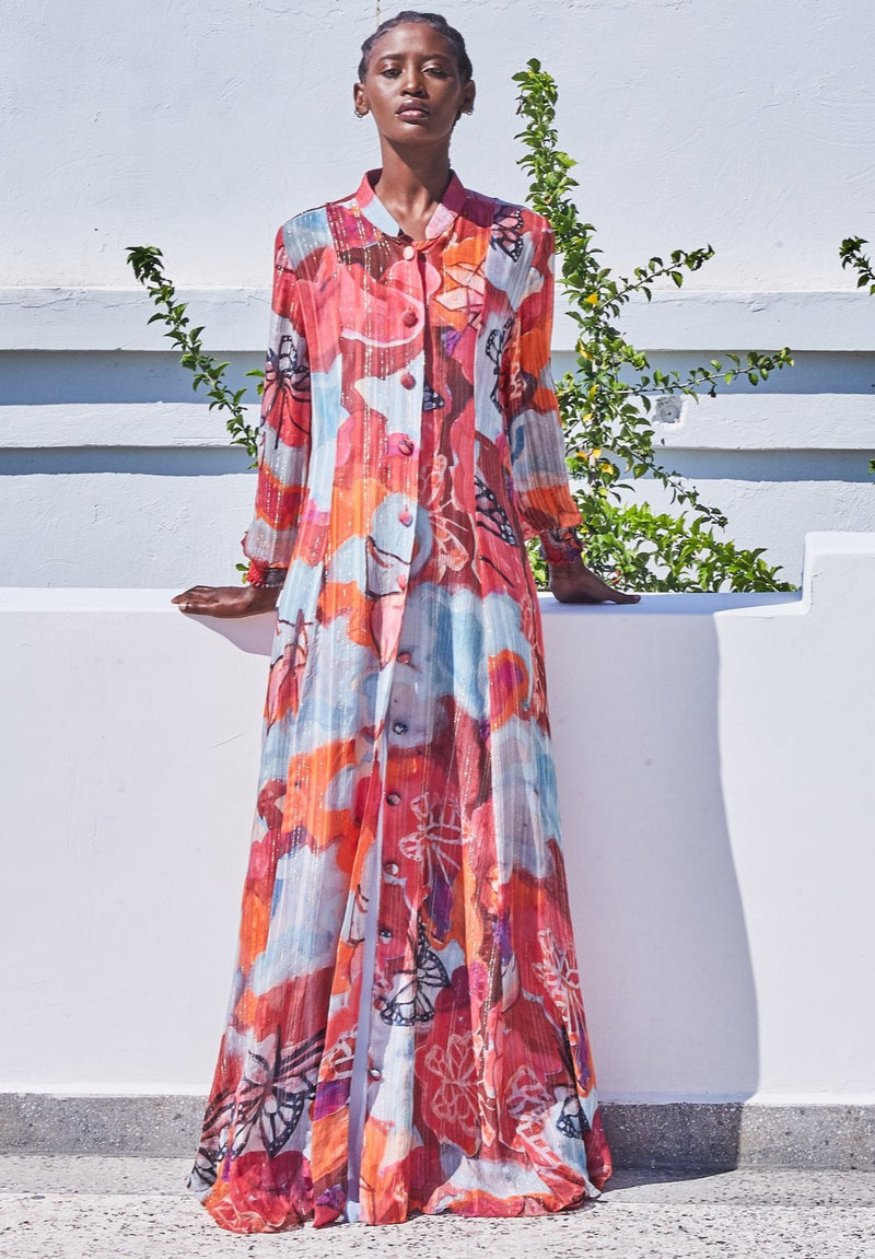 VESTIDO SEDA BOTÕES UKIYO